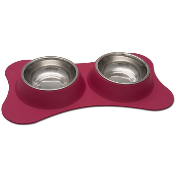 Loving Pets Flex Diner Dog Bowl - Pomegranate - SM
