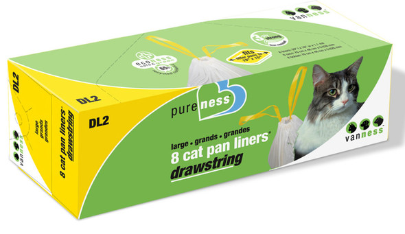 Van Ness Plastics Drawstring Cat Pan Liner - White - LG