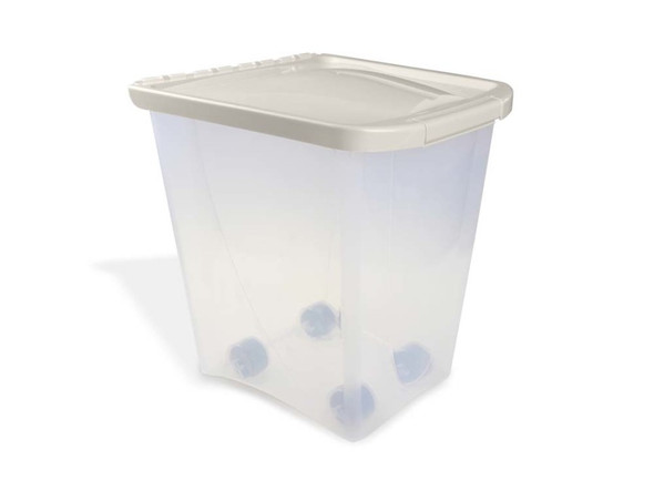 Van Ness Plastics Pet Food Container/Dispenser - White|Clear - 25 lb