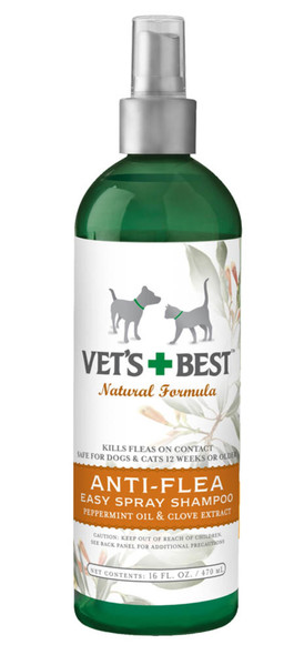 Vet's Best Anti-Flea Easy Spray Shampoo for Dogs - 16 fl oz