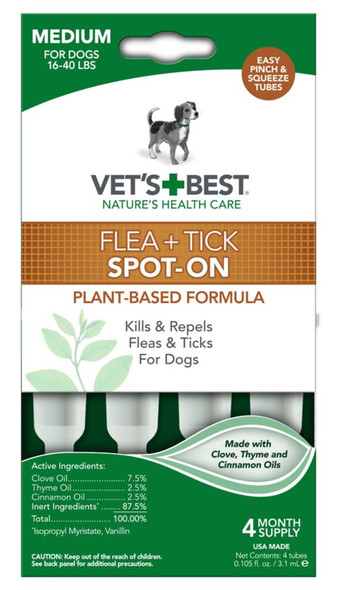 Vet's Best Flea and Tick Spot-On - 3.1 ml