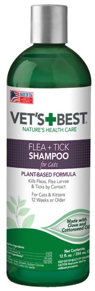 Vet's Best Flea and Tick Shampoo for Cats - 12 Fl. oz