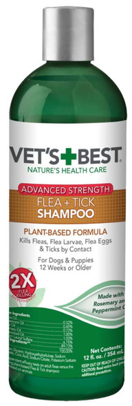 Vet's Best Flea & Tick Advanced Strength Shampoo for Dogs - 12 fl oz