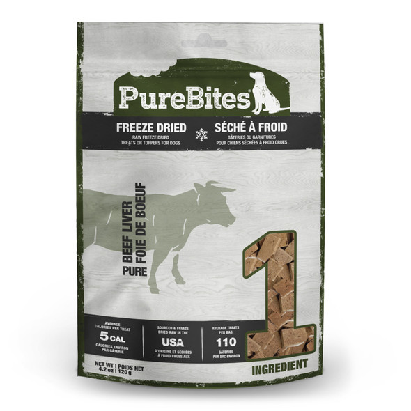 PureBites Beef Liver Freeze Dried Dog Treats - 4.2 oz