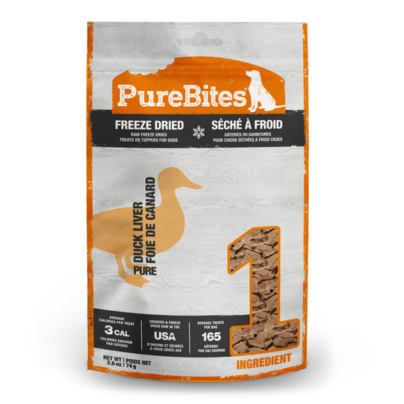 PureBites Duck Liver Freeze Dried Dog Treats - 2.6 oz