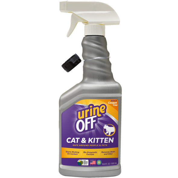 Urine Off Cat & Kitten Hard Surface Sprayer with Carpet Applicator Cap - 16.9 oz
