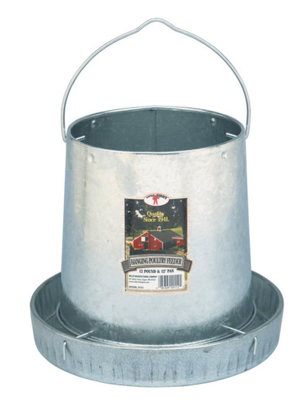 Little Giant Hanging Metal Poultry Feeder - Silver - 12 lb