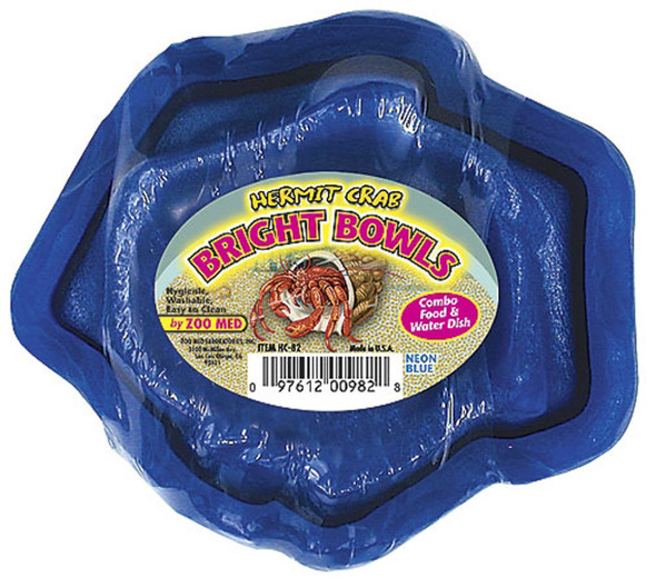 Zoo Med Hermit Crab Bright Bowl - Neon Blue