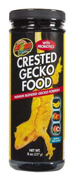 Zoo Med Crested Gecko Food Premium Blended Tropical Fruit Dry Food - 8 oz