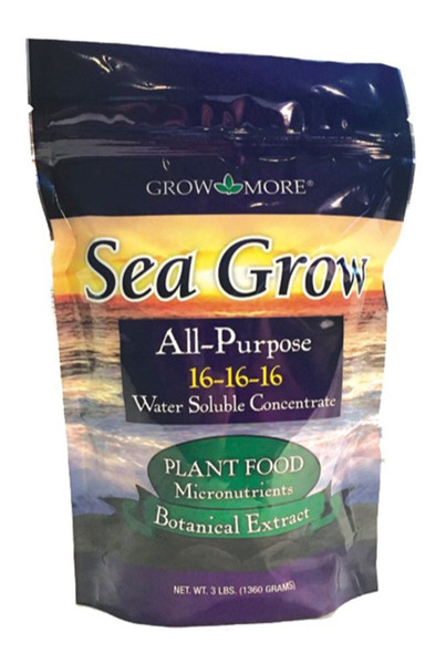 Grow More Sea Grow All Purpose Plant Food Water Soluble 16-16-16 - 3 lb