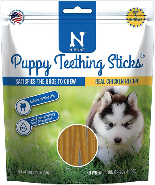 N-Bone Puppy Teething Treats - Chicken Flavor 3.74 oz