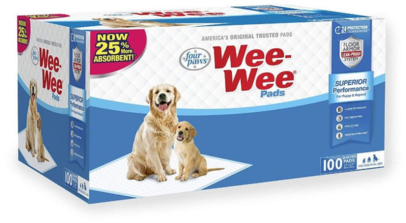 Four Paws Wee Wee Pads Original 100 Pack - Box (22 Long x 23 Wide)