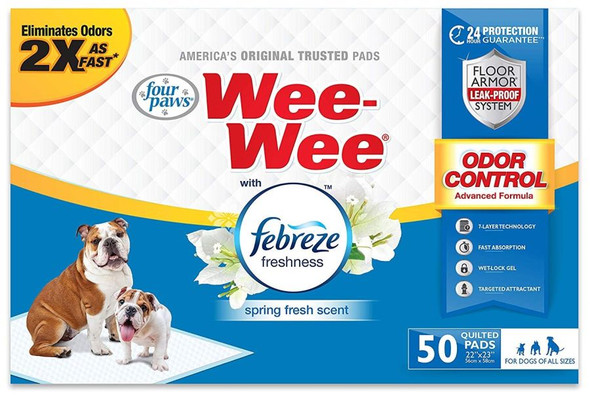 Four Paws Wee-Wee Pads - Febreze Freshness 50 Count