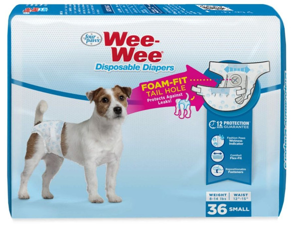 Four Paws Wee Wee Disposable Diapers Small 36 count