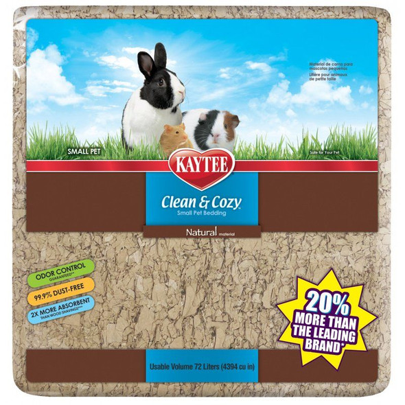 Kaytee Clean & Cozy Small Pet Bedding - Natural 72 Liters