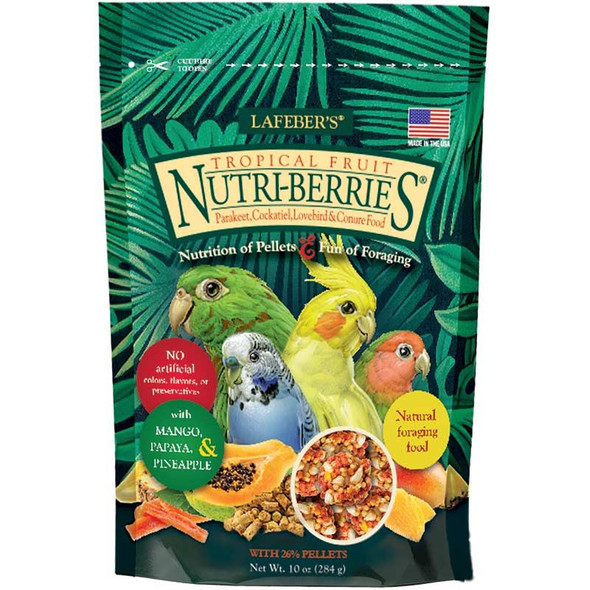 Lafeber Tropical Fruit Nutri-Berries Parakeet, Cockatiel & Conure Food 10 oz