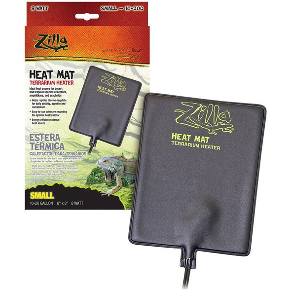 Zilla Heat Mat Terrarium Heater Small - 8 Watt - 10-20 Gallon Tanks - (6 x 8)