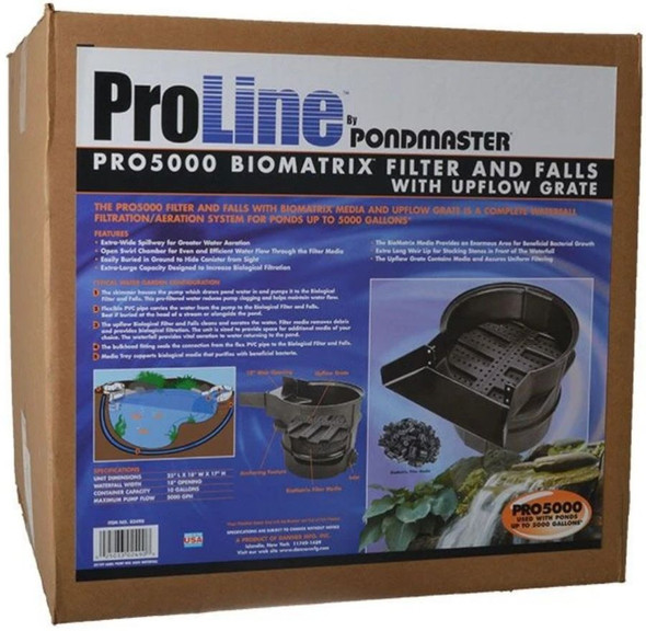 Pondmaster Proline 5000 Waterfall & Biological Filter Ponds up to 5,000 Gallons - For use with Pumps 1,200 - 5,000 GPH