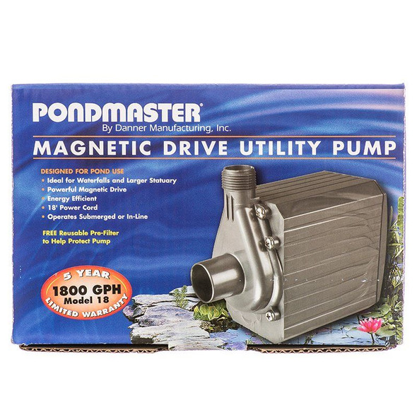 Pondmaster Pond-Mag Magnetic Drive Utility Pond Pump Model 18 (1800 GPH)