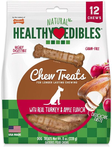 Nylabone Healthy Edibles Flavor Combos Treats - Turkey & Apple