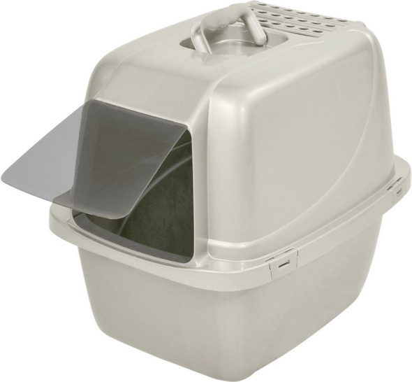 Van Ness Enclosed Cat Litter Pan with Zeolite Air Filter Large White