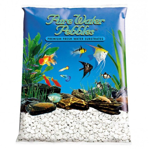 Pure Water Pebbles Aquarium Gravel - Platinum White Frost 25 lbs (8.7-9.5 mm Grain)