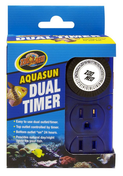 Zoo Med Aquatic AquaSun Dual Timer - Day & Night 2 Outlet Day & Night Timer