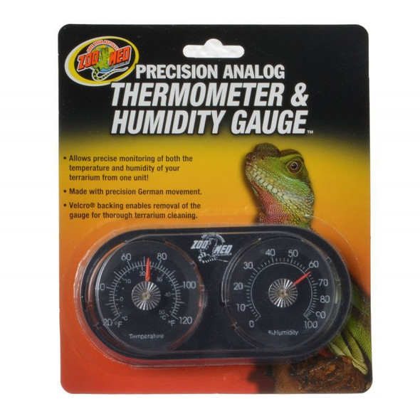 Zoo Med Precision Analog Thermometer & Humidity Gauge Analog Thermometer & Humidity Gauge