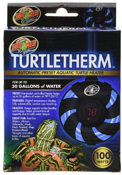 Zoo Med Turtletherm Automatic Preset Aquatic Turtle Heater 100 Watt (Up to 30 Gallons)