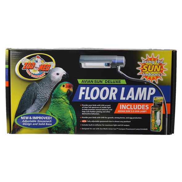 Zoo Med Avian Sun Deluxe Floor Lamp with 5.0 UVB Lamp Fixture & Lamp
