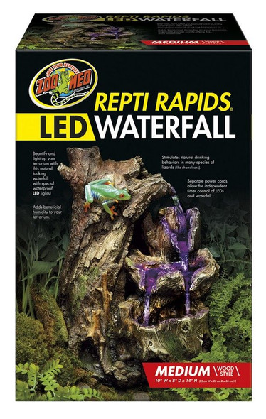 Zoo Med Repti Rapids LED Waterfall - Wood Style Medium - (13W x 8D x 10H)