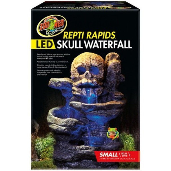 Zoo Med Repti Rapids LED Skull Waterfall Small - (7.5L x 5.25W x 11.25H)