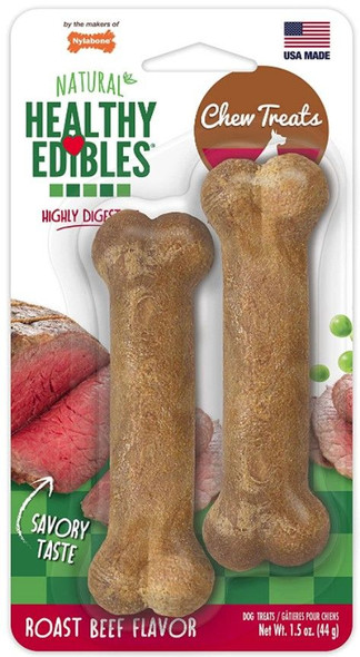 Nylabone Healthy Edibles Wholesome Dog Chews - Roast Beef Flavor - 6317