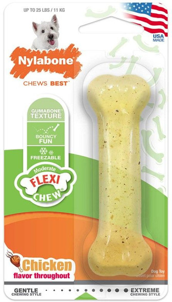 Nylabone Flexi Chew Dog Bone - Chicken Flavor - 8165