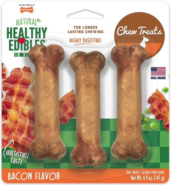 Nylabone Healthy Edibles Wholesome Dog Chews - Bacon Flavor - 8244