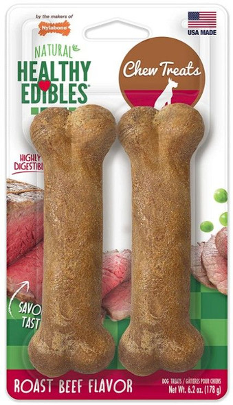 Nylabone Healthy Edibles Wholesome Dog Chews - Roast Beef Flavor - 6331