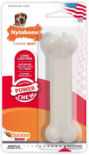 Nylabone Dura Chew Smooth White Dog Bone - Chicken Flavor - 8127