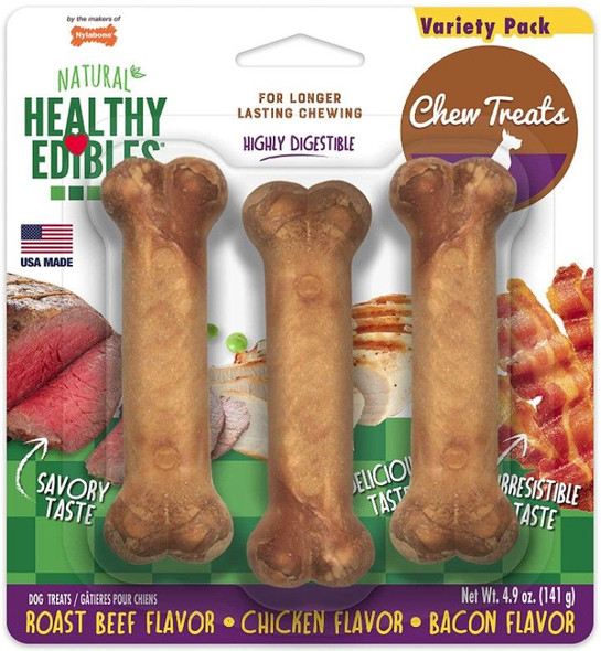 Nylabone Healthy Edibles Wholesome Dog Chews - Variety Pack - 3682