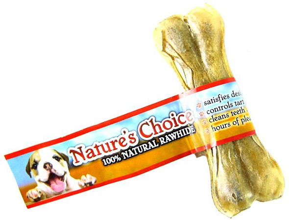 Loving Pets Nature's Choice 100% Natural Rawhide Pressed Bones 4 Long (1 Bone)