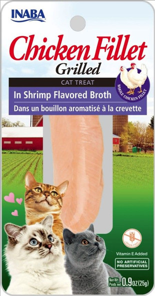 Inaba Chicken Fillet Grilled Cat Treat in Shrimp Flavored Broth 0.9 oz