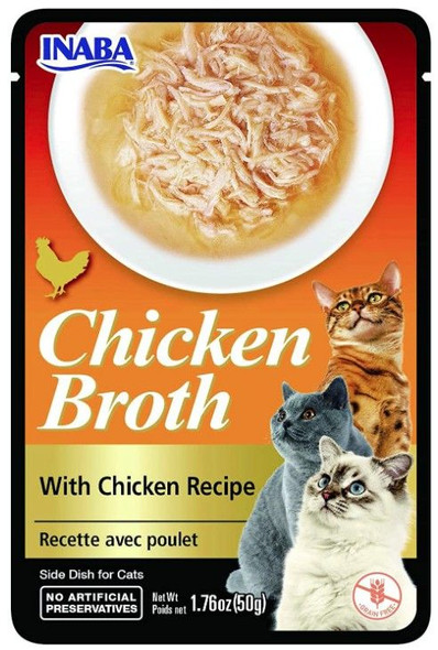 Inaba Chicken Broth with Chicken Recipe Side Dish for Cats 1.76 oz