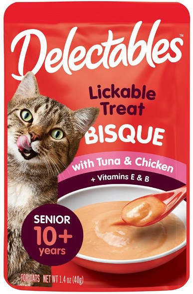 Hartz Delectables Bisque Senior Lickable Cat Treats - Tuna & Chicken 1.4 oz