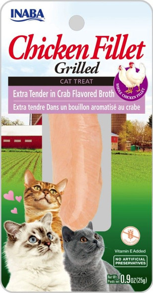 Inaba Chicken Fillet Grilled Cat Treat Extra Tender in Crab Flavored Broth 0.9 oz