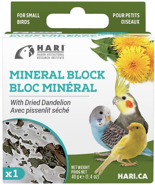 HARI Dandelion Mineral Block for Small Birds 1.4 oz