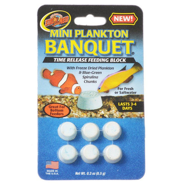 Zoo Med Plankton Banquet Fish Feeding Block Mini - 6 Pack