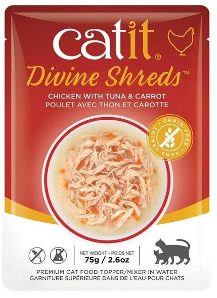 Catit Divine Shreds Chicken with Tuna and Carrot 2.65 oz