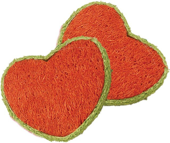 AE Cage Company Nibbles Hearts Loofah Chew Toys 2 count