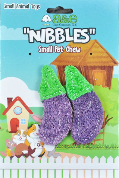 AE Cage Company Nibbles Eggplant Loofah Chew Toys 2 count