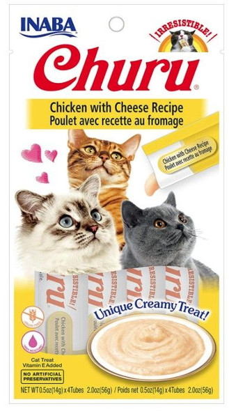 Inaba Churu Chicken with Cheese Recipe Creamy Cat Treat 4 count