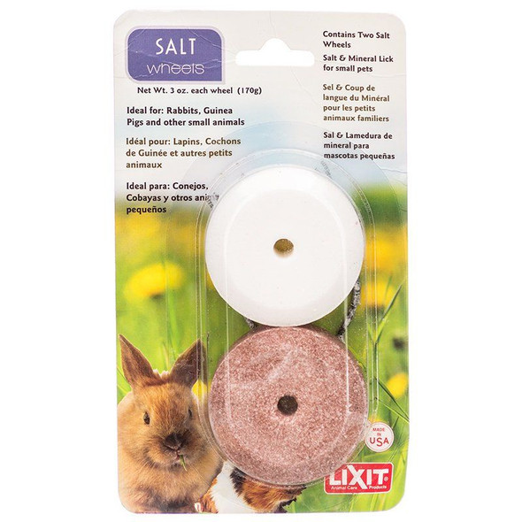Lixit Salt & Mineral Wheels for Small Pets 2 Pack - (3 oz Salt Wheel & 3 oz Mineral Wheel)